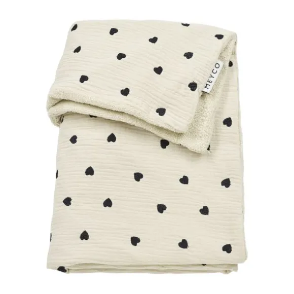 Meyco Deken Borduur Pre-Washed - Sweet Heart - Soft Sand - 100 x 150 cm