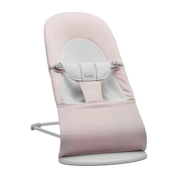 BabyBjörn Balance Soft Wipstoel - Geweven Jersey - Lichtroze / Grijs