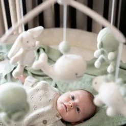 Baby's Only Animals Muziekmobiel - Laurel Green / Warm Linen