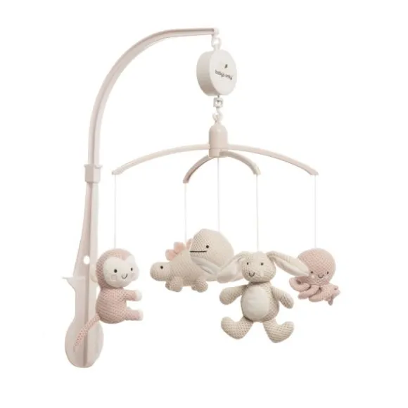 Baby's Only Heaven Muziekmobiel Animals Oud Roze / Warm Linen