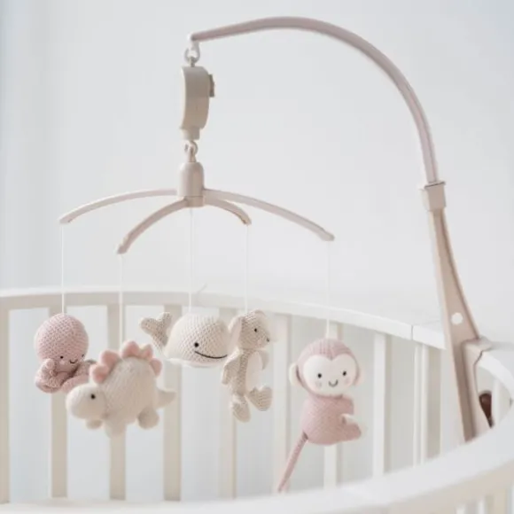 Baby's Only Heaven Muziekmobiel Animals Oud Roze / Warm Linen
