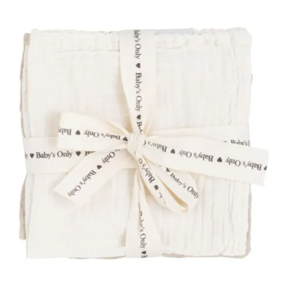 Baby's Only Tender Monddoekje - 3-Pack - 30x30cm - Beige / Linen