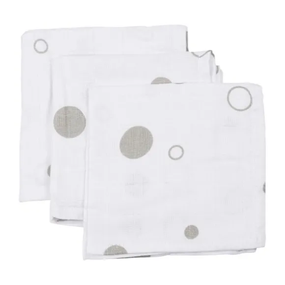 Basicline Bubble Monddoek Grey 3 Stuks