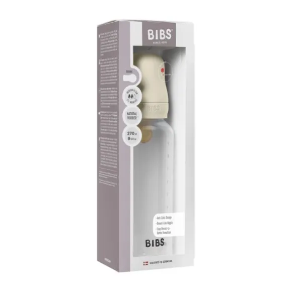 Bibs Fles - Medium Flow - 270 ml - Latex - Baby Blue