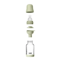 BIBS Fles - Slow Flow - 120 ml - Silicone/Glas - Baby Blue