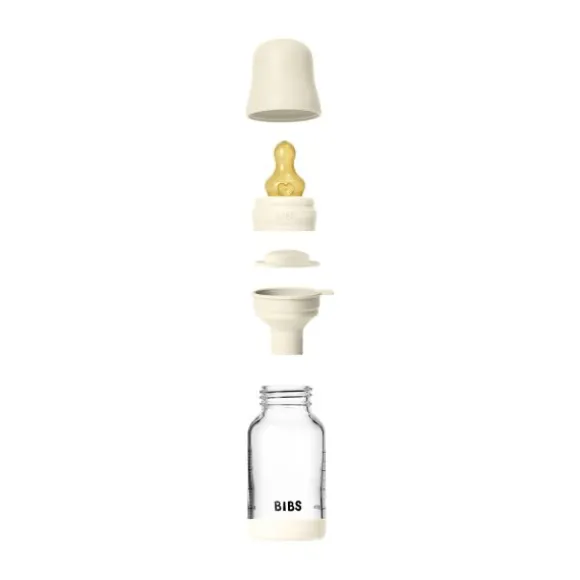 BIBS Fles - Slow Flow - 120 ml - Glas/Latex - Ivory