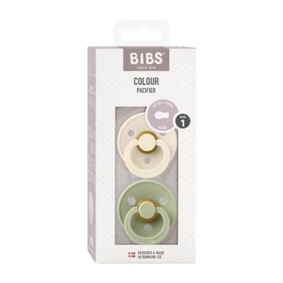 BiBs Fopspeen Dark Oak / Ivory 0-6 Mnd 2 Stuks