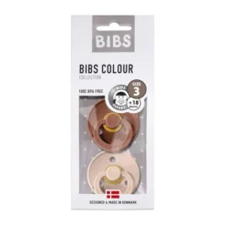 BiBs Fopspeen Dark Oak / Ivory 0-6 Mnd 2 Stuks