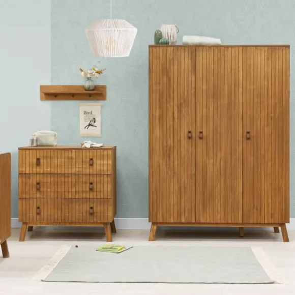 Bopita Senna Kledingkast 3-Deurs - Rose / Wood