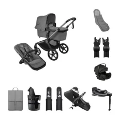 Bugaboo Fox 5 Renew Kinderwagen 4-in-1 - Newborn Bundel - Black / Deep Indigo