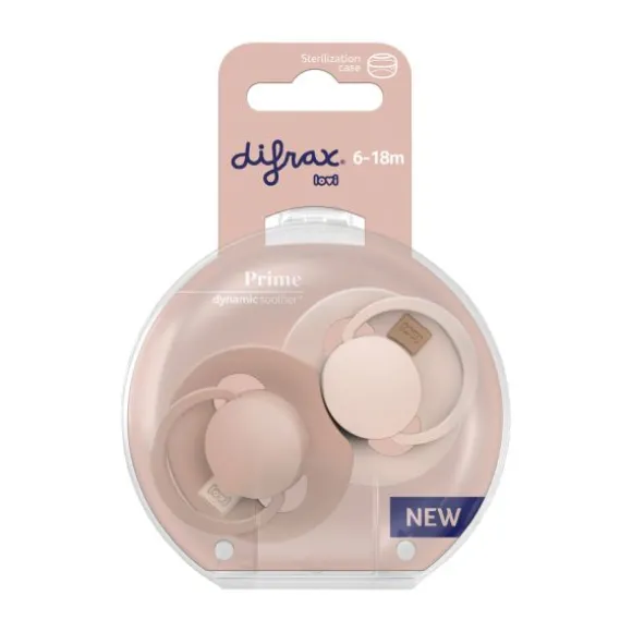Difrax Dynami Lovi Prime Fopspeen - 6-18mnd - 2st - Nude/Blush