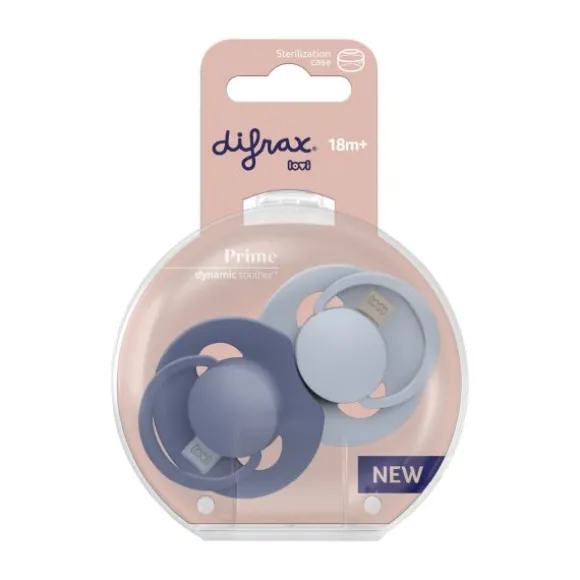 Difrax Dynamic Lovi Prime Fopspeen - 18+M - 2st. - Baby Blue/Blue