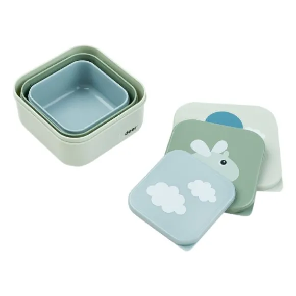 Done By Deer Happy Clouds Snackbox Green 3 Stuks