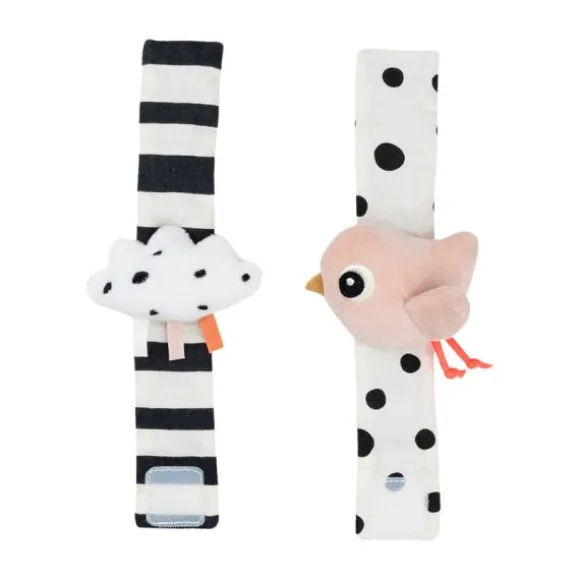 Done by Deer Happy Clouds Polsrammelaar – Set van 2 stuks - Poederroze