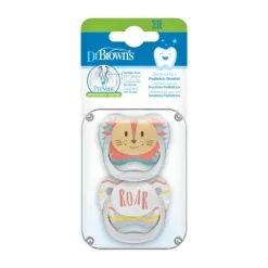 Dr. Brown's Animal Faces Fopspeen Fase 1 Turquoise / Grijs