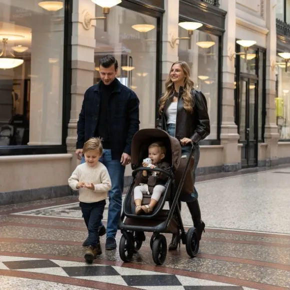 Dubatti One E6 Kinderwagen Dark Brown / Walnut Brown | Dubatti by Römer Autostoeltje Babysafe Pro | Vario Base 5Z