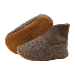 En Fant Wool Slippers Rib - Walnut - Maat 19/20