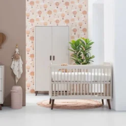 Europe Baby Olivia Kledingkast - 2-Deurs - Oatmeal - Retro