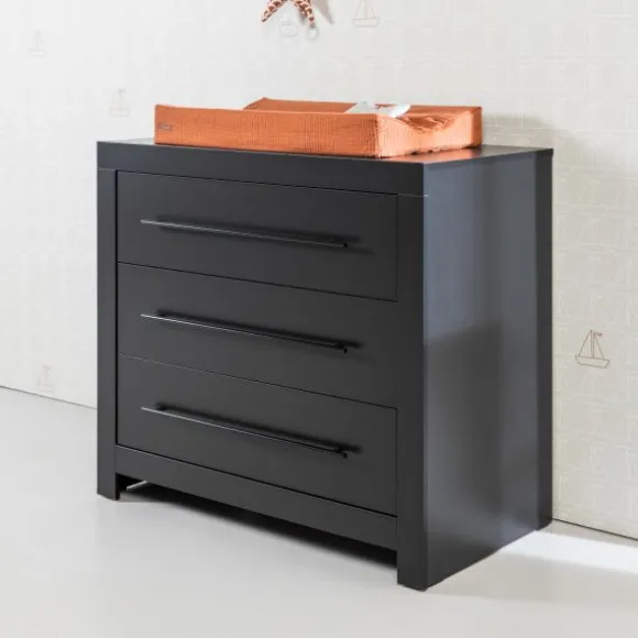 Europe Baby Vittoria III Babykamer Zwart | Bed 70 x 140 cm + Commode
