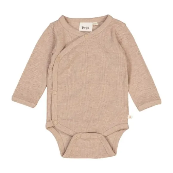 Feetje The Magic is in You Rib Wikkelromper – Mt. 74 - Taupe Melange