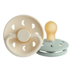 FRIGG Moon Fopspeen Cream / Sage 0-6 Mnd 2 Stuks
