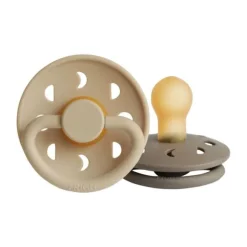 FRIGG Moon Fopspeen Cream / Sage 0-6 Mnd 2 Stuks