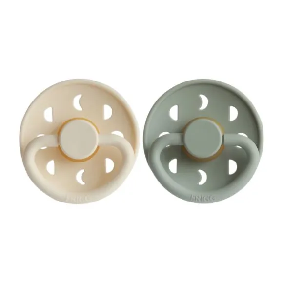 FRIGG Moon Fopspeen Cream / Sage 6-18 Mnd 2 Stuks