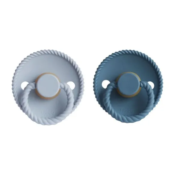 FRIGG Rope Fopspeen Ocean Blue / Powder Blue 0-6 Mnd 2 Stuks