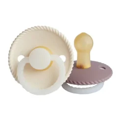 FRIGG Rope Glow Fopspeen Cream / Twilight 0-6 Mnd 2 Stuks