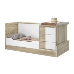 Galipette Sacha Compact Meegroeibed - 70x140 cm - Landelijk Eikenhout