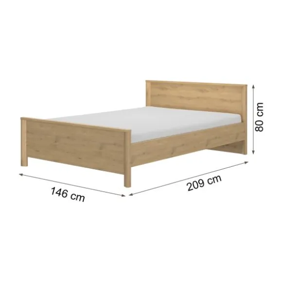 Gautier Lugano Bed - 140 x 200 cm - Artisan Eiken