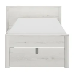Gautier Lugano Laag Compact Bed - 90x200 cm - Gebleekte Helvezia Eiken