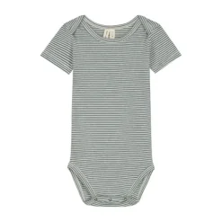 Gray Label Romper - Blue Grey / Cream - 3-6 Mnd
