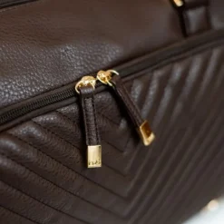 Isoki Double Zip Luiertas - Diagonal Quilted Chocolate