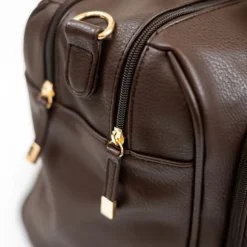 Isoki Double Zip Luiertas - Diagonal Quilted Chocolate