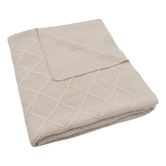 Jollein Check Knit Ledikantdeken - 100 x 150 cm - Oatmeal