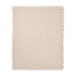 Jollein Deken Wieg - 75 x 100 cm Fringe Stripe Biscuit/Ivory GOTS