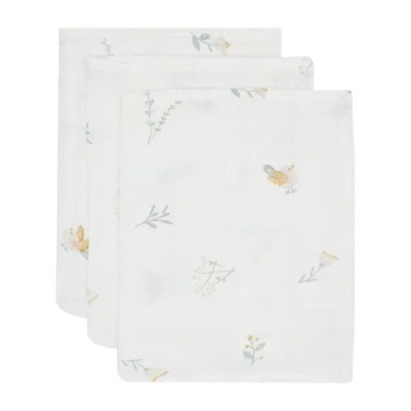 Jollein Lovely Birds Washandje - 3 Pack - 15 x 20 cm - Hydrofiel