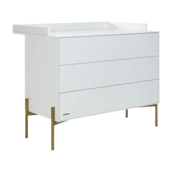 Kidsmill Boutique Babykamer Wit / Brass | Bed 60 x 120 cm + Commode