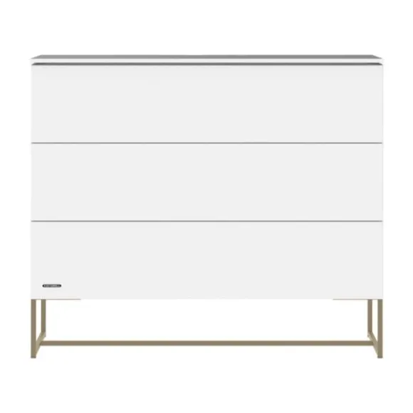 Kidsmill Intense II Babykamer Wit / Patinated Brass | Ledikant 60 x 120 cm + Commode