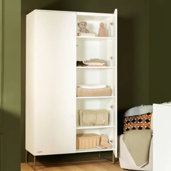 Kidsmill Intense II Babykamer Wit / Patinated Brass | Ledikant 60 x 120 cm + Commode