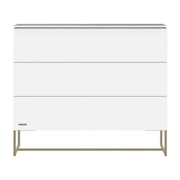 Kidsmill Intense II Babykamer Wit / Patinated Brass | Ledikant 60 x 120 cm + Commode