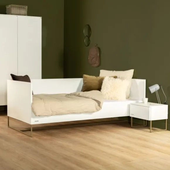 Kidsmill Intense II Bedbank 90 x 200 - Wit / Patinated Brass