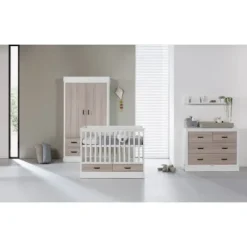 Kidsmill Newport Babybed Wit / Eiken 70 x 140 cm