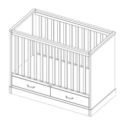 Kidsmill Newport Babybed Wit / Eiken 70 x 140 cm