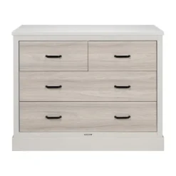 Kidsmill Newport Babykamer Incl. RVS Grepen - Oatmeal / Eiken | Ledikant 60 x 120 cm + Commode + Kast
