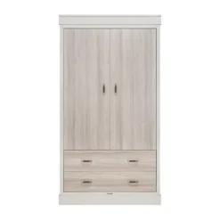 Kidsmill Newport Babykamer Incl. RVS Grepen - Oatmeal / Eiken | Ledikant 60 x 120 cm + Commode + Kast