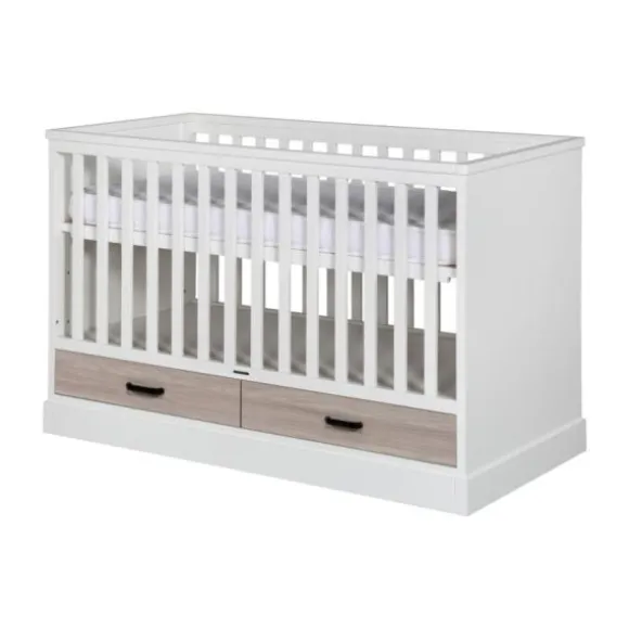 Kidsmill Newport Babykamer Wit / Eiken | Bed 60 x 120 cm + Commode