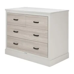 Kidsmill Newport Babykamer Incl. Zwarte Grepen - Oatmeal / Eiken | Ledikant 60 x 120 cm + Commode