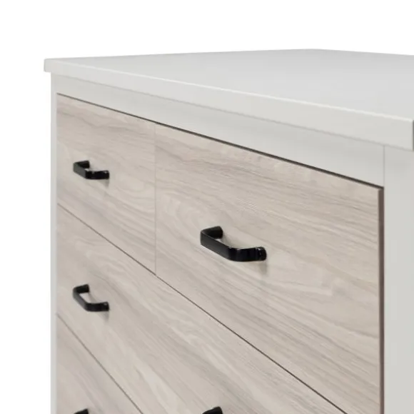 Kidsmill Newport Babykamer Incl. Zwarte Grepen - Oatmeal / Eiken | Ledikant 60 x 120 cm + Commode